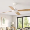 Ventilatori Da Soffitto-Selezionato da Mazzolaluce Ventilatore da soffitto 28mq a pale bicolore bianco legno