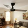 Ventilatori Da Soffitto-Selezionato da Mazzolaluce Ventilatore da soffitto 28mq a pale silenzioso grigio nero con telecomando