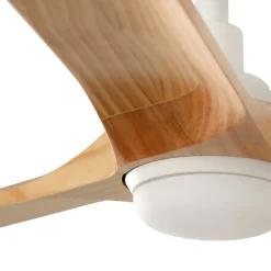 Ventilatori Da Soffitto-Selezionato da Mazzolaluce Ventilatore da soffitto mq28 con led 10w 3000k bianco e legno chiaro