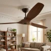 Ventilatori Da Soffitto-Selezionato da Mazzolaluce Ventilatore da soffitto 28mq con telecomando a pale di legno marrone