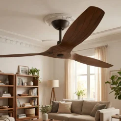 Ventilatori Da Soffitto-Selezionato da Mazzolaluce Ventilatore da soffitto 28mq con telecomando a pale di legno marrone