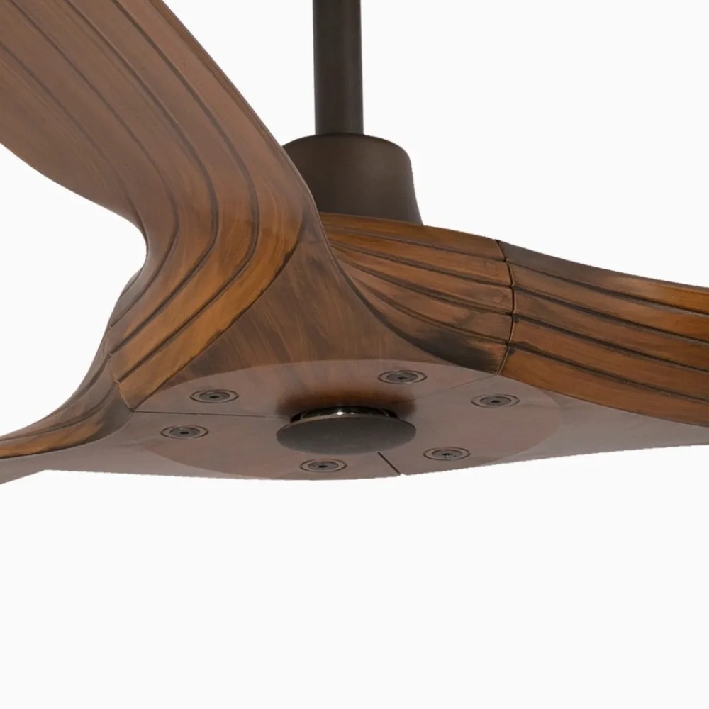 Ventilatori Da Soffitto-Selezionato da Mazzolaluce Ventilatore da soffitto 28mq con telecomando a pale di legno marrone