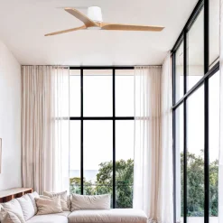 Ventilatori Da Soffitto-Selezionato da Mazzolaluce Ventilatore da soffitto mq28 inverter bianco e legno smart app tuya