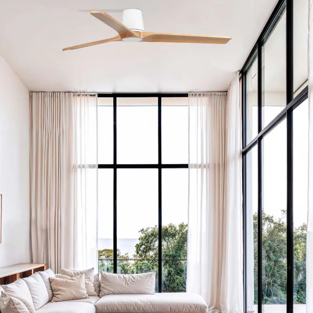 Ventilatori Da Soffitto-Selezionato da Mazzolaluce Ventilatore da soffitto mq28 inverter bianco e legno smart app tuya