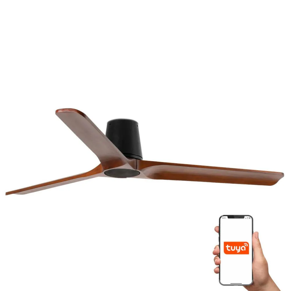 Ventilatori Da Soffitto-Selezionato da Mazzolaluce Ventilatore da soffitto 28mq motore silenzioso marrone scuro app tuya