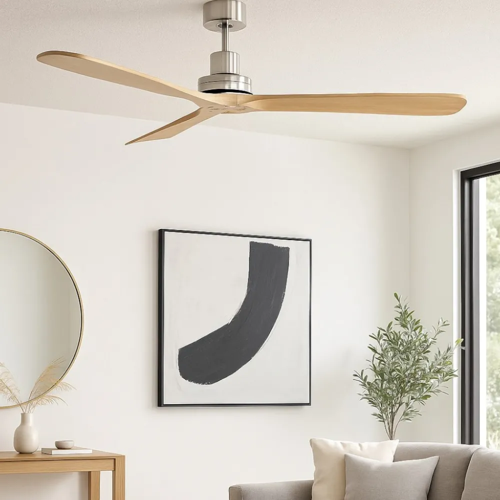 Ventilatori Da Soffitto-Selezionato da Mazzolaluce Ventilatore da soffitto 28mq pale di legno pino
