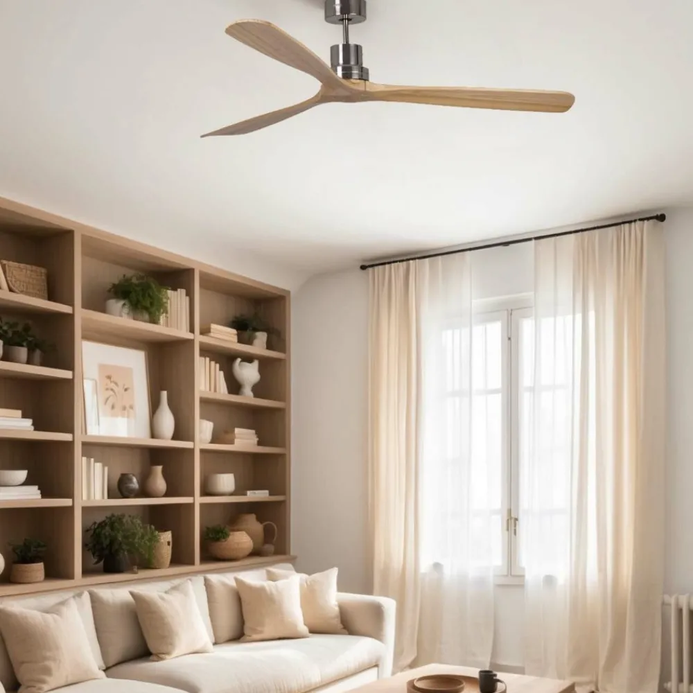 Ventilatori Da Soffitto-Selezionato da Mazzolaluce Ventilatore da soffitto 28mq pale di legno pino