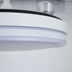 Ventilatori Da Soffitto-Selezionato da Mazzolaluce Ventilatore da soffitto 13-20mq pale retrattili bianco led con telecomando