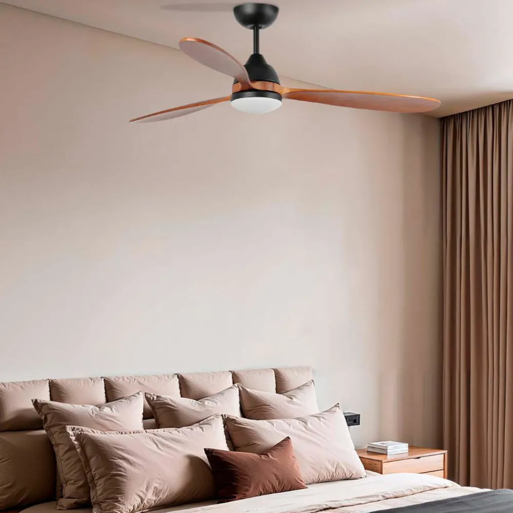 Ventilatori Da Soffitto-Selezionato da Mazzolaluce Ventilatore da soffitto nero con luce led 2700k app smart tuya 28mq