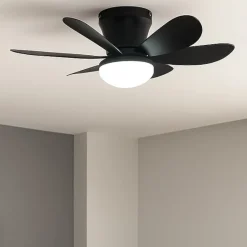 Ventilatori Da Soffitto-Selezionato da Mazzolaluce Ventilatore da soffitto nero design con luce telecomando