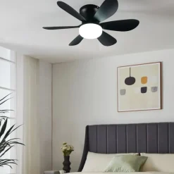 Ventilatori Da Soffitto-Selezionato da Mazzolaluce Ventilatore da soffitto nero design con luce telecomando