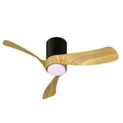 Ventilatori Da Soffitto-Selezionato da Mazzolaluce Ventilatore da soffitto nero e legno led cct dimmerabile telecomando 13mq
