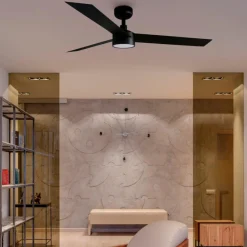 Ventilatori Da Soffitto-Selezionato da Mazzolaluce Ventilatore da soffitto nero con luce silenzioso 28mq