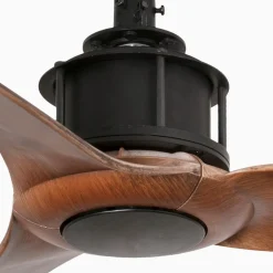 Ventilatori Da Soffitto-Selezionato da Mazzolaluce Ventilatore da soffitto nero 13mq pale effetto legno