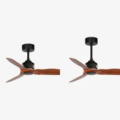 Ventilatori Da Soffitto-Selezionato da Mazzolaluce Ventilatore da soffitto nero 13mq pale effetto legno