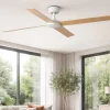 Ventilatori Da Soffitto-Selezionato da Mazzolaluce Ventilatore da soffitto pale intercambiabili bianco frassino telecomando 28mq