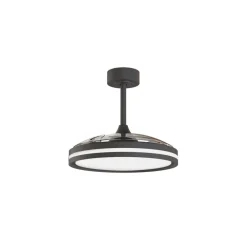 Ventilatori Da Soffitto-Selezionato da Mazzolaluce Ventilatore da soffitto pale retrattili nero moderno led cct rgb stanza 13mq