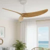 Ventilatori Da Soffitto-Selezionato da Mazzolaluce Ventilatore da soffitto 3 pale bianco marrone motore dc inverter telecomando