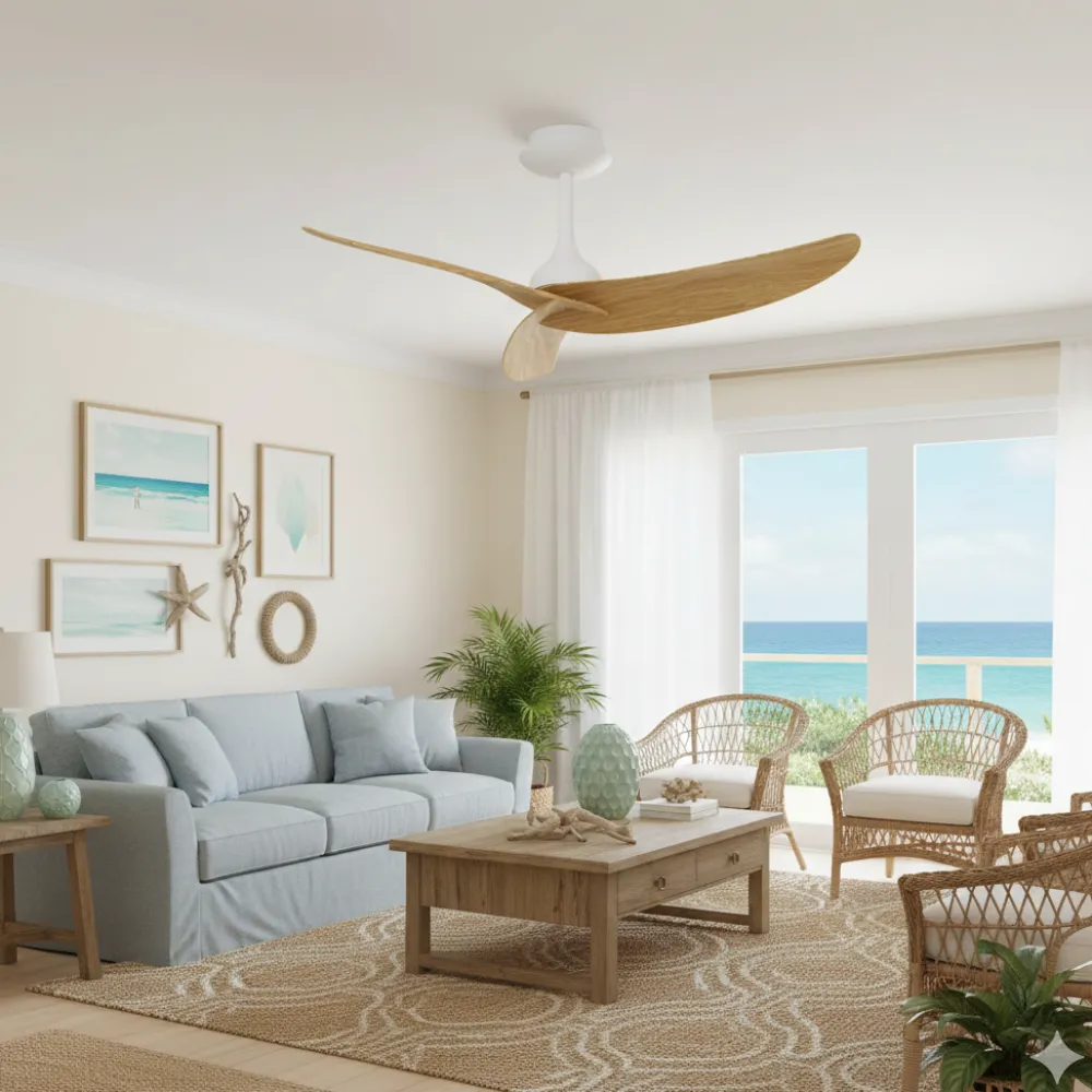 Ventilatori Da Soffitto-Selezionato da Mazzolaluce Ventilatore da soffitto 3 pale bianco marrone motore dc inverter telecomando