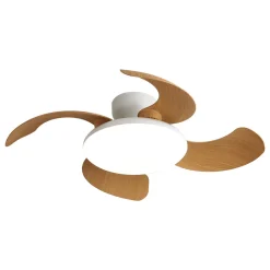 Ventilatori Da Soffitto-Selezionato da Mazzolaluce Ventilatore da soffitto pale retrattili legno led cct 13mq con telecomando