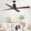 Ventilatori Da Soffitto-Selezionato da Mazzolaluce Ventilatore da soffitto per esterno nero a pale marrone 18mq