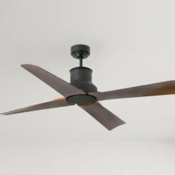 Ventilatori Da Soffitto-Selezionato da Mazzolaluce Ventilatore da soffitto per esterno nero a pale marrone 18mq