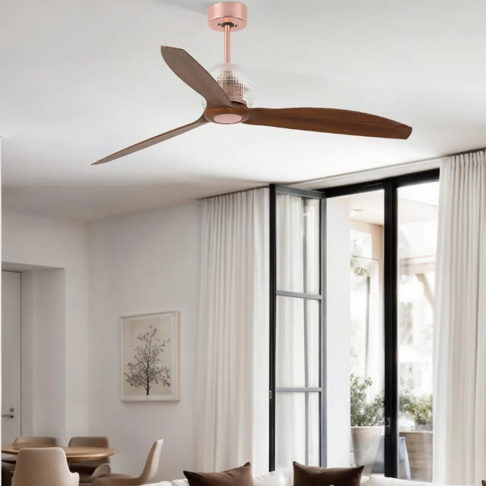 Ventilatori Da Soffitto-Selezionato da Mazzolaluce Ventilatore da soffitto rame stanze da 13-17mq con telecomando
