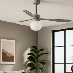 Ventilatori Da Soffitto-Selezionato da Mazzolaluce Ventilatore grigio a pale da soffitto con luce moderno 28mq