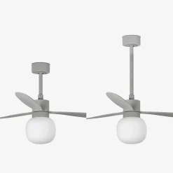 Ventilatori Da Soffitto-Selezionato da Mazzolaluce Ventilatore grigio a pale da soffitto con luce moderno 28mq