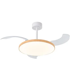 Ventilatori Da Soffitto-Selezionato da Mazzolaluce Ventilatore lampadario con pale da soffitto 20mq marrone bianco con telecomando