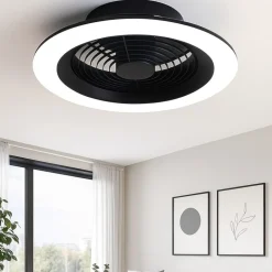 Ventilatori Da Soffitto-Selezionato da Mazzolaluce Ventilatore lampadario con pale da soffitto silenzioso nero 18mq con telecomando