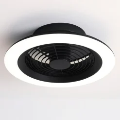 Ventilatori Da Soffitto-Selezionato da Mazzolaluce Ventilatore lampadario con pale da soffitto silenzioso nero 18mq con telecomando