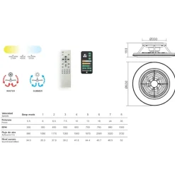 Ventilatori Da Soffitto-Selezionato da Mazzolaluce Ventilatore lampadario con pale da soffitto silenzioso nero 18mq con telecomando