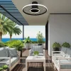 Ventilatori Da Soffitto-Selezionato da Mazzolaluce Ventilatore lampadario con pale con luce led 13 mq nero moderno