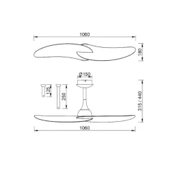 Ventilatori Da Soffitto-Selezionato da Mazzolaluce Ventilatore moderno da soffitto bianco e legno ambienti 20mq con telecomando