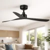 Ventilatori Da Soffitto-Selezionato da Mazzolaluce Ventilatore moderno da soffitto smart app nero 17mq tetti inclinati