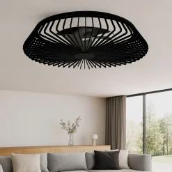 Ventilatori Da Soffitto-Selezionato da Mazzolaluce Ventilatore nero a plafoniera da soffitto moderno silenzioso con telecomando