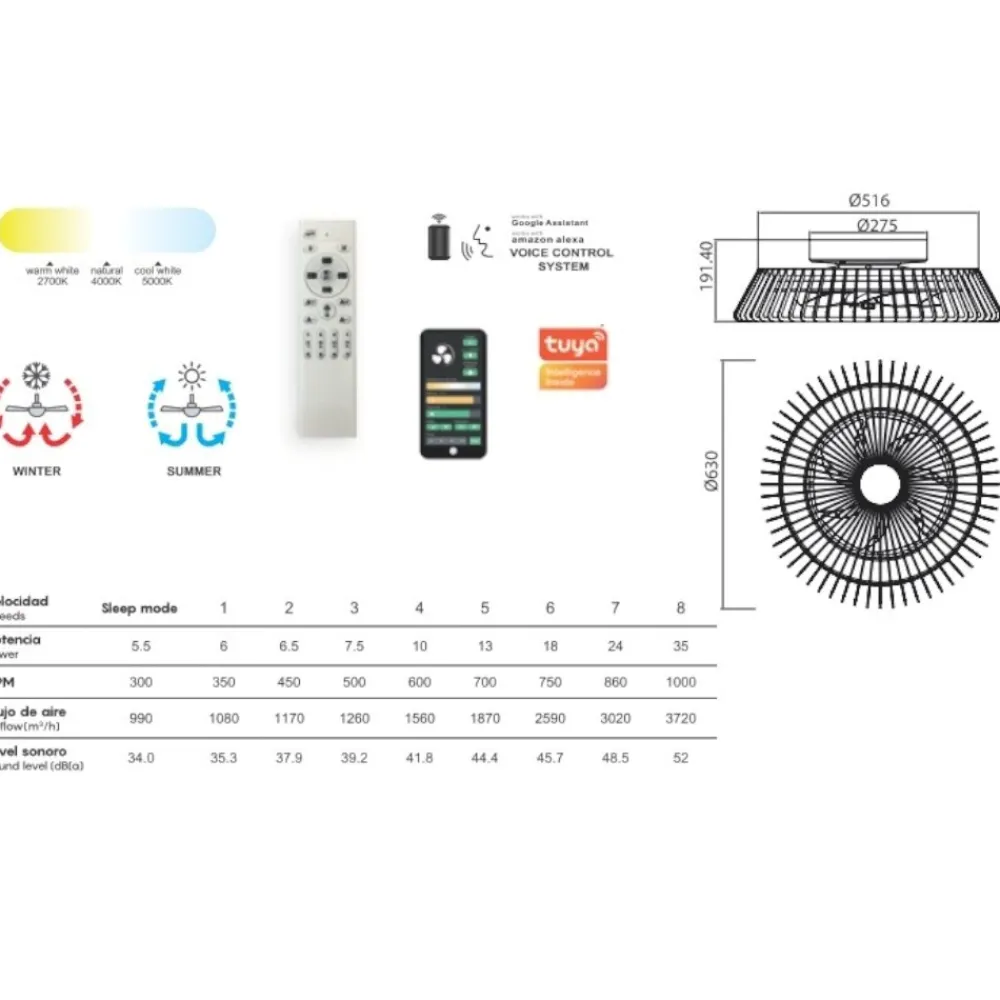 Ventilatori Da Soffitto-Selezionato da Mazzolaluce Ventilatore nero a plafoniera da soffitto moderno silenzioso con telecomando