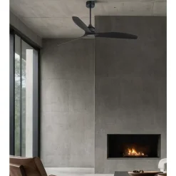 Ventilatori Da Soffitto-Selezionato da Mazzolaluce Ventilatore nero a soffitto a pale silenzioso 17mq