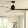 Ventilatori Da Soffitto-Selezionato da Mazzolaluce Ventilatore nero con telecomando pale in legno da soffitto silenzioso
