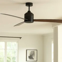 Ventilatori Da Soffitto-Selezionato da Mazzolaluce Ventilatore nero con telecomando pale in legno da soffitto silenzioso