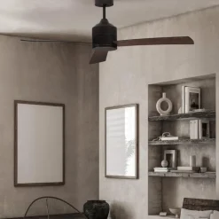 Ventilatori Da Soffitto-Selezionato da Mazzolaluce Ventilatore nero con telecomando pale in legno da soffitto silenzioso