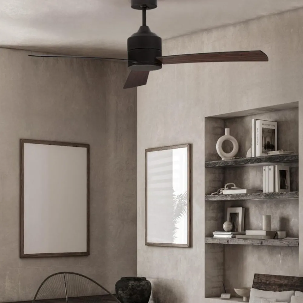 Ventilatori Da Soffitto-Selezionato da Mazzolaluce Ventilatore nero con telecomando pale in legno da soffitto silenzioso