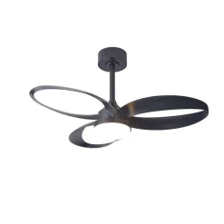 Ventilatori Da Soffitto-Selezionato da Mazzolaluce Ventilatore nero da soffitto 13mq led cct dimmerabile con telecomando