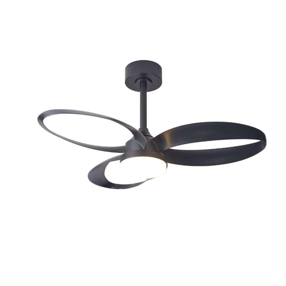 Ventilatori Da Soffitto-Selezionato da Mazzolaluce Ventilatore nero da soffitto 13mq led cct dimmerabile con telecomando