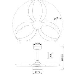 Ventilatori Da Soffitto-Selezionato da Mazzolaluce Ventilatore nero da soffitto 13mq led cct dimmerabile con telecomando