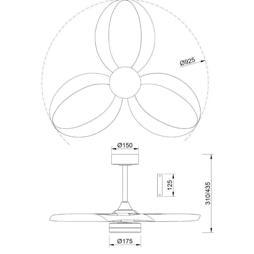 Ventilatori Da Soffitto-Selezionato da Mazzolaluce Ventilatore nero da soffitto 13mq led cct dimmerabile con telecomando