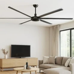 Ventilatori Da Soffitto-Selezionato da Mazzolaluce Ventilatore nero da soffitto con telecomando a pale 39mq