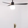 Ventilatori Da Soffitto-Selezionato da Mazzolaluce Ventilatore nero da soffitto motore dc led 2700k app tuya smart 28mq