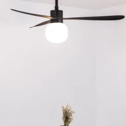 Ventilatori Da Soffitto-Selezionato da Mazzolaluce Ventilatore nero da soffitto motore dc led 2700k app tuya smart 28mq